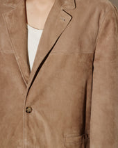 Miller blazer in suede leather, unlined. Beige - Grege