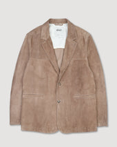 Miller blazer in suede leather, unlined. Beige - Grege