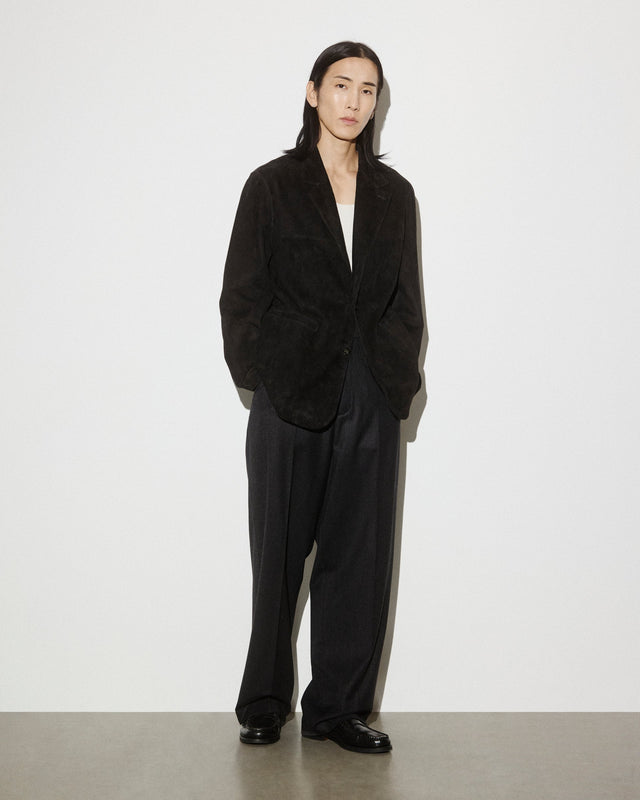 Miller blazer in suede leather, unlined - Black