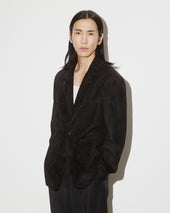 Miller blazer in suede leather, unlined - Black
