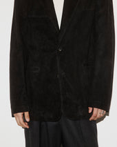 Miller blazer in suede leather, unlined - Black