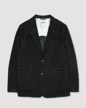 Miller blazer in suede leather, unlined - Black