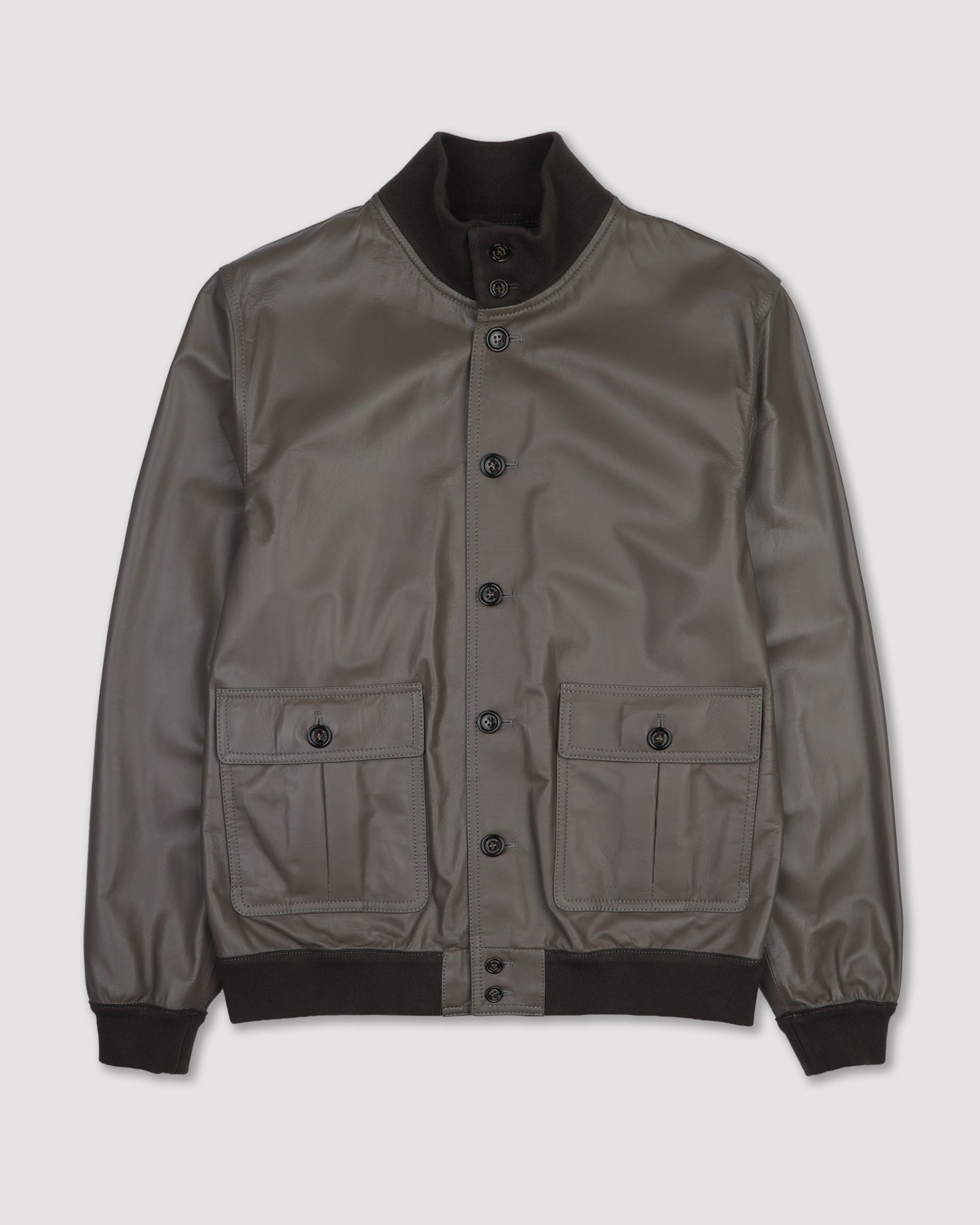 Unlined Valstarino Jacket In Nappa Leather Brown Cocoa