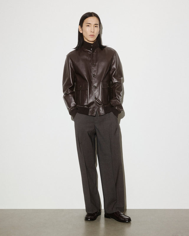 Unlined Valstarino jacket in nappa leather. Brown - Caffè