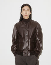 Unlined Valstarino jacket in nappa leather. Brown - Caffè