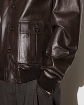 Unlined Valstarino jacket in nappa leather. Brown - Caffè