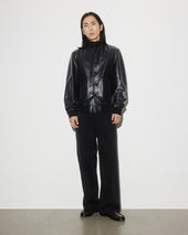 Unlined Valstarino jacket in nappa leather. Blue - Navy