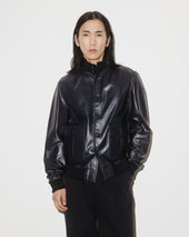 Unlined Valstarino jacket in nappa leather. Blue - Navy