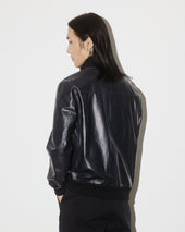 Unlined Valstarino jacket in nappa leather. Blue - Navy