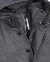 Valstarino jacket in water-repellent wool flannel with a detachable inner gilet. Grey - Dark grey