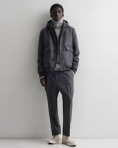 Valstarino jacket in water-repellent wool flannel with a detachable inner gilet. Grey - Dark grey
