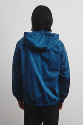 Hooded zip jacket in 2 layer bonded techno fabric. Lined. Blue - Ottanio