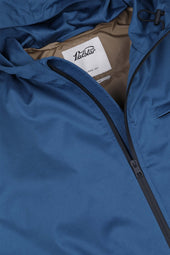 Hooded zip jacket in 2 layer bonded techno fabric. Lined. Blue - Ottanio