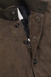 Goose down padded Valstarino in suede leather. Green - Muschio