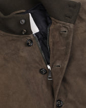 Goose down padded Valstarino in suede leather. Green - Muschio