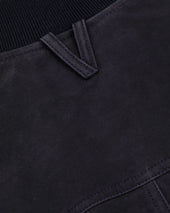 Goose down padded Valstarino in suede leather with back loop. Blue - Dark blue