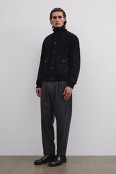 Goose down padded Valstarino in suede leather - Dark blue