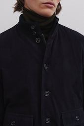 Goose down padded Valstarino in suede leather - Dark blue