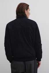 Goose down padded Valstarino in suede leather - Dark blue