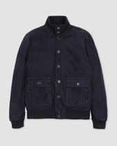 Goose down padded Valstarino in suede leather - Dark blue