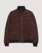 Goose down padded Valstarino in suede leather with back loop. Brown - Caffè