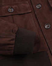 Goose down padded Valstarino in suede leather with back loop. Brown - Caffè