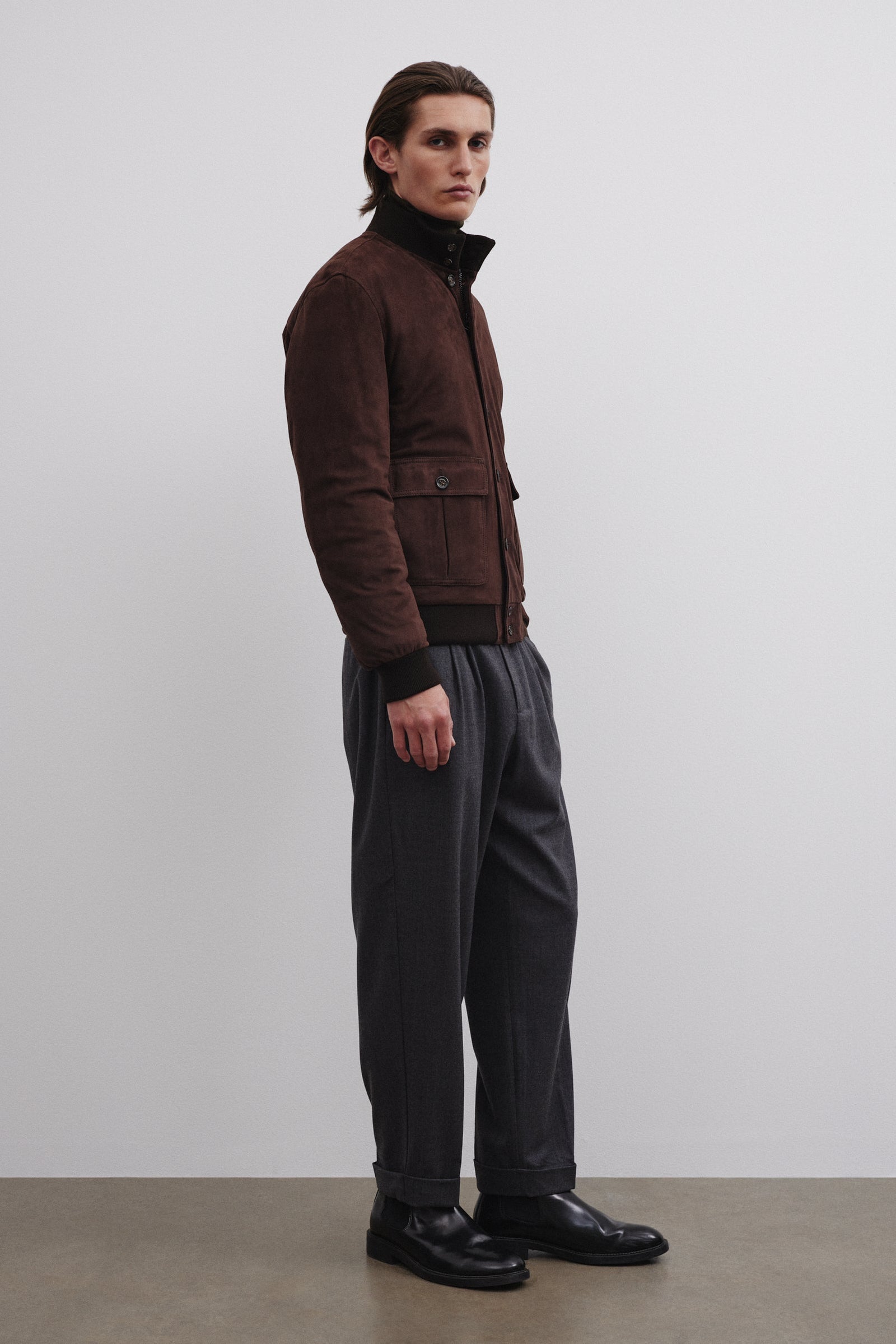 Goose Down Padded Valstarino In Suede Leather Caff