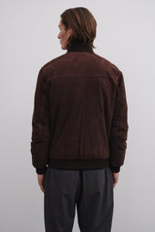 Goose down padded Valstarino in suede leather. Brown - Caffè