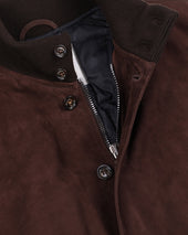 Goose down padded Valstarino in suede leather. Brown - Caffè