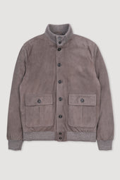 Goose down padded Valstarino in suede leather. Grey - Roccia