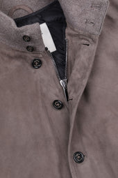 Goose down padded Valstarino in suede leather. Grey - Roccia