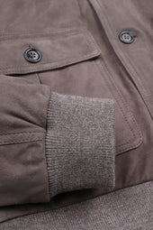Goose down padded Valstarino in suede leather. Grey - Roccia
