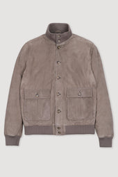 Goose down padded Valstarino in suede leather. Grey - Metal