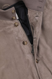 Goose down padded Valstarino in suede leather. Grey - Metal