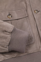 Goose down padded Valstarino in suede leather. Grey - Metal