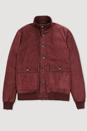 Goose down padded Valstarino in suede leather. Red - Myrtle