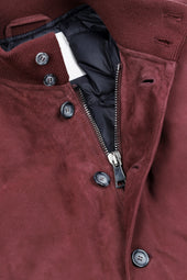 Goose down padded Valstarino in suede leather. Red - Myrtle