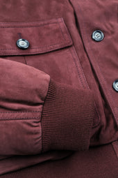 Goose down padded Valstarino in suede leather. Red - Myrtle