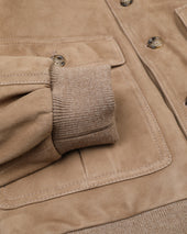 Goose down padded Valstarino in suede leather. Brown - Grege