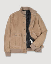 Goose down padded Valstarino in suede leather. Brown - Grege