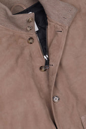 Goose down padded Valstarino in suede leather. Beige - Grege