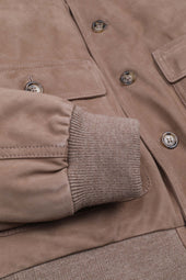 Goose down padded Valstarino in suede leather. Beige - Grege