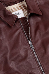 Padded zip jacket in nappa leather. Brown - Terra