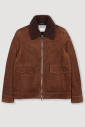 Thomas jacket in suede with goose down padding. Brown - Sesamo