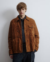 Elgar padded work jacket in suede leather. Brown - Sandal