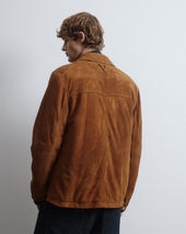 Elgar padded work jacket in suede leather. Brown - Sandal