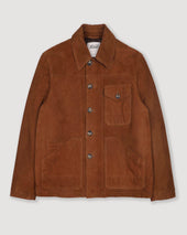 Elgar padded work jacket in suede leather. Brown - Sandal