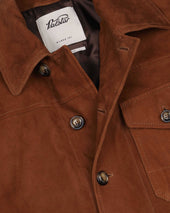 Elgar padded work jacket in suede leather. Brown - Sandal