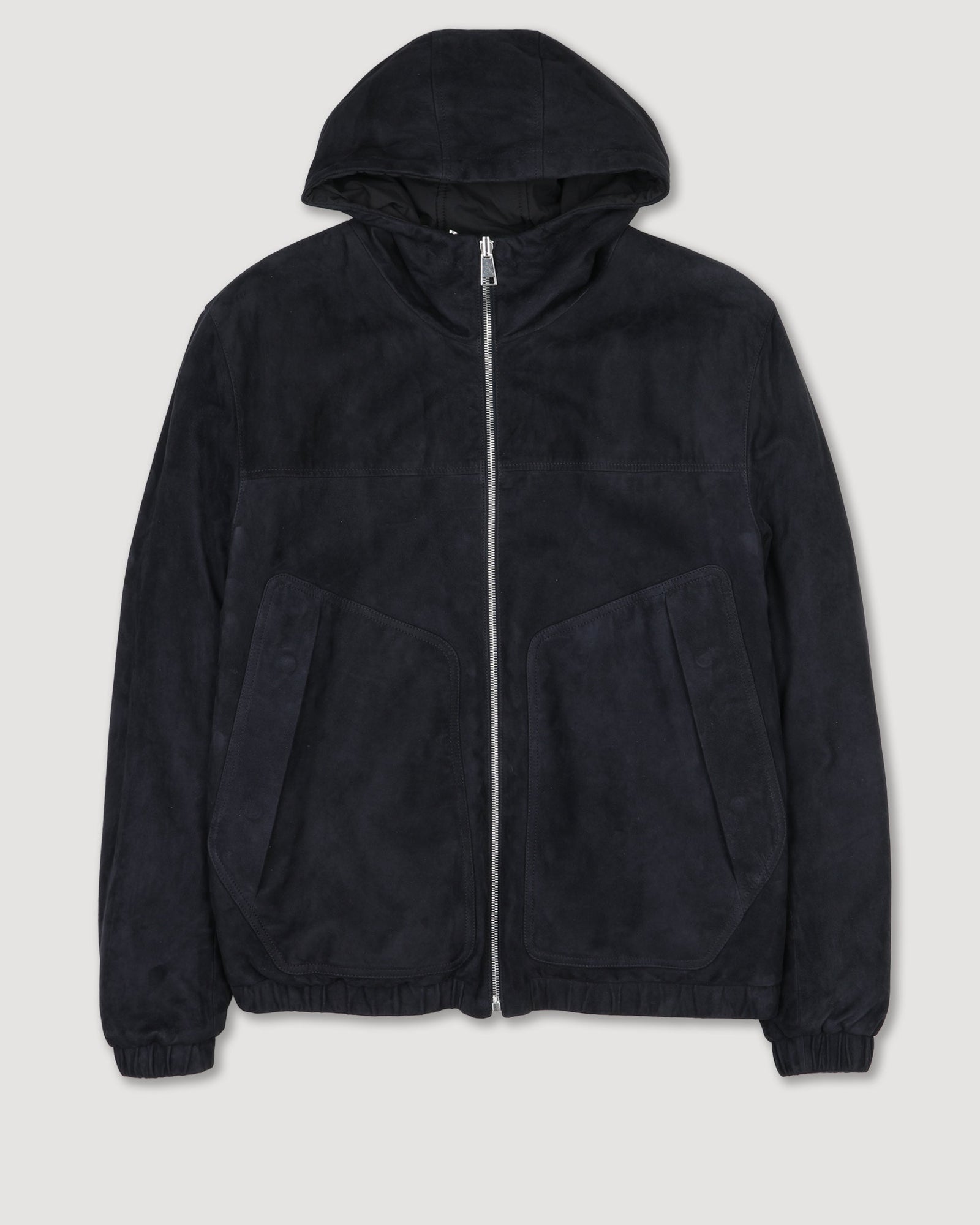 Coyle Reversible Hooded Jacket In Suede Leather And Waterproof Fabric
