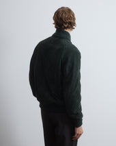 Voyd padded bomber jacket in suede leather. Green - Verdone